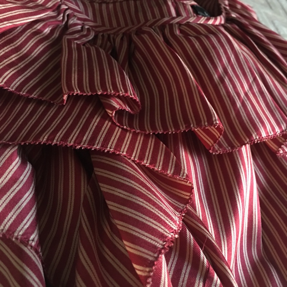 100% SILK RUFFLED TOP - Picture 6 of 8